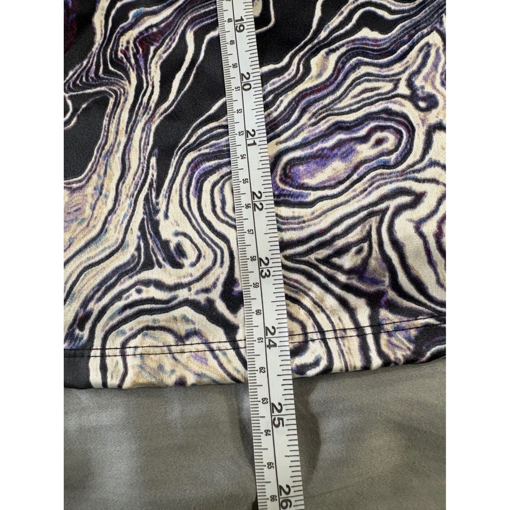 Simply Vera Vera Wang Womens Large Black Marble Swirl Print Raglan Top L - Picture 3 of 7